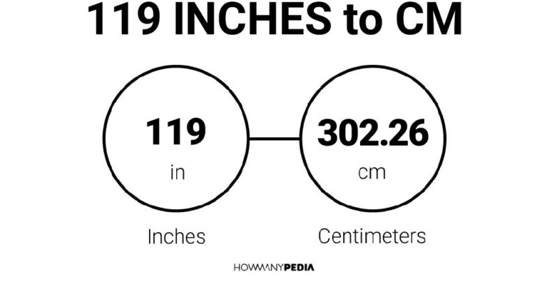 119 Inches to CM