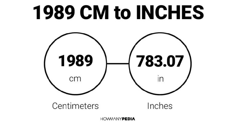 1989 CM to Inches