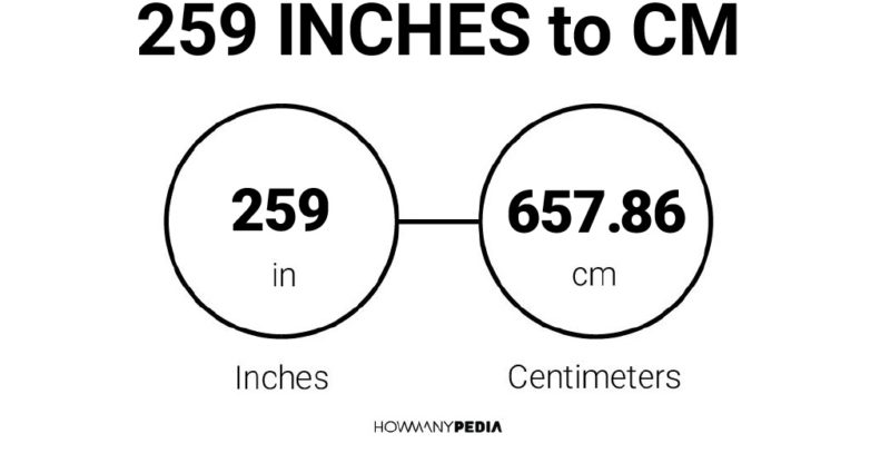 259 Inches to CM