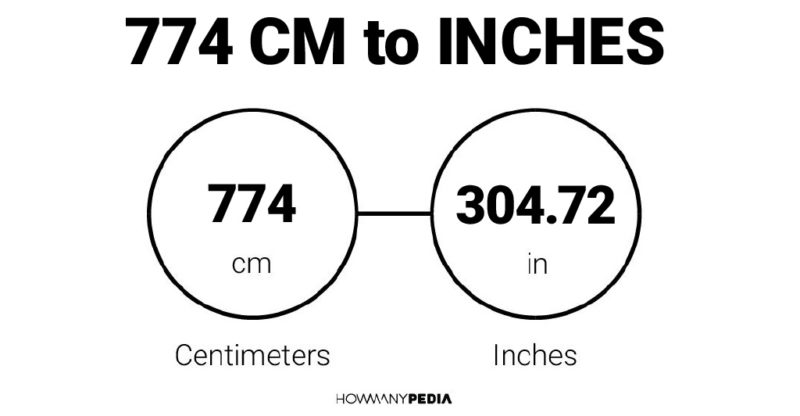 774 CM to Inches