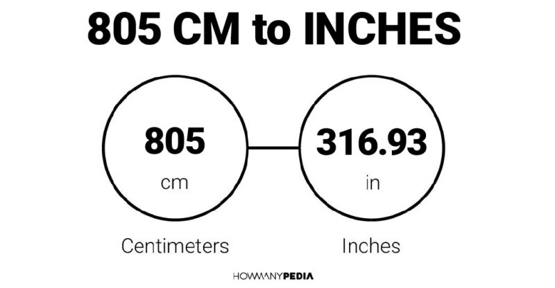 805 CM to Inches