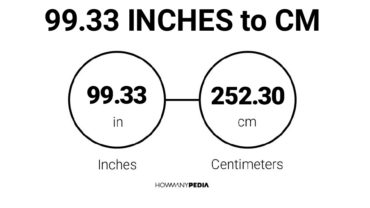 99.33 Inches to CM