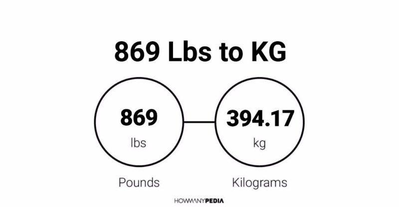 869 Lbs to KG