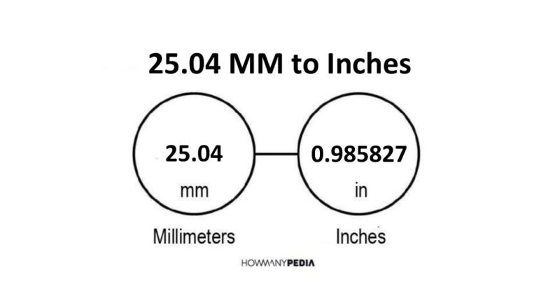 25.04 MM to Inches