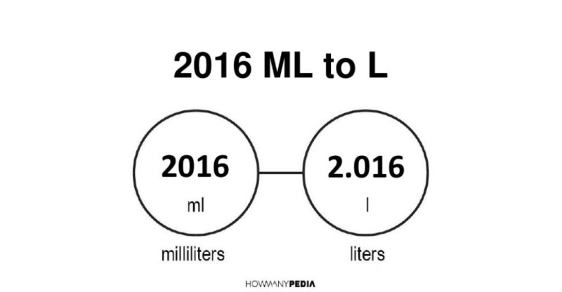 2016 ml to l