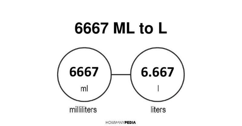 6667 ml to l