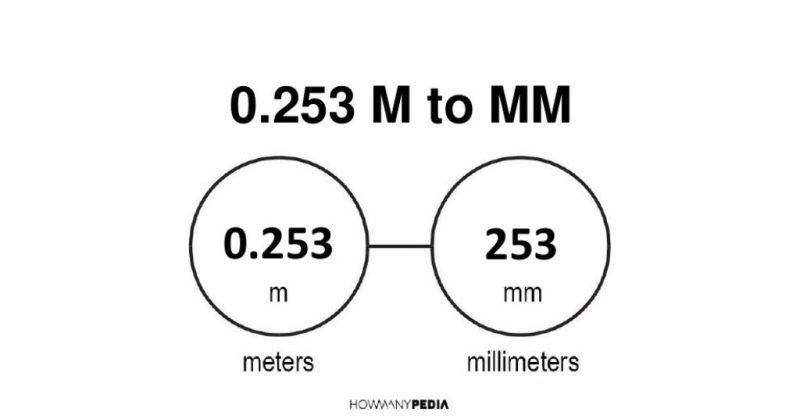 0.253 m to mm