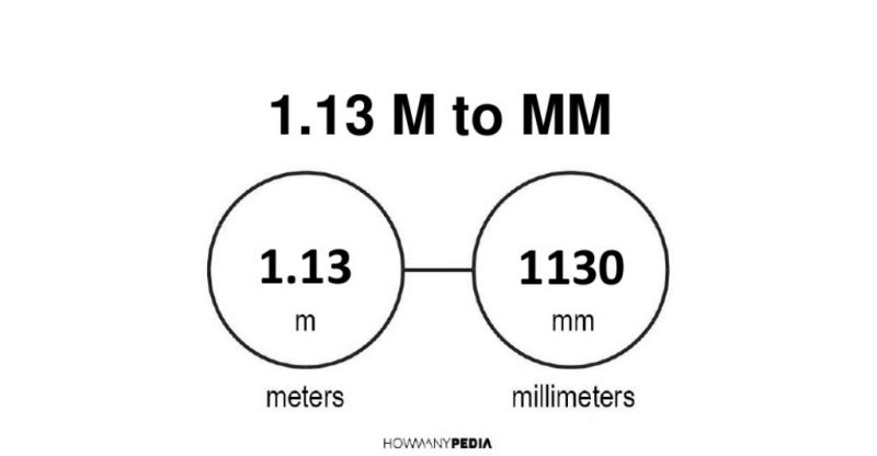 1.13 m to mm