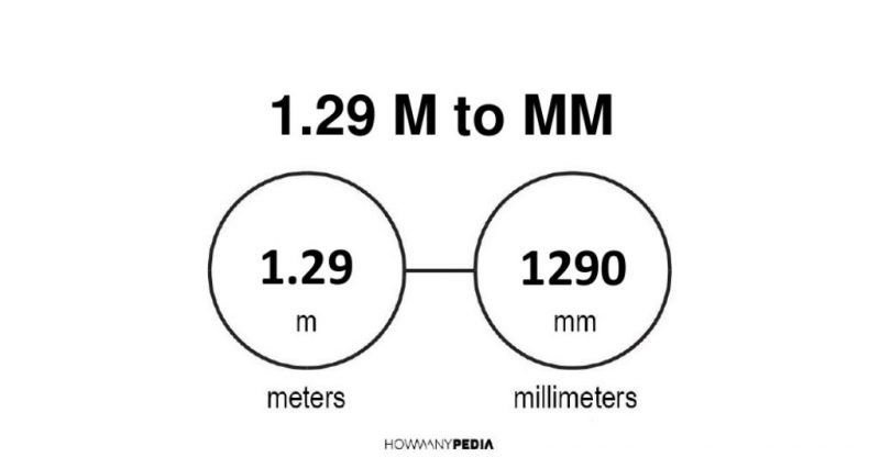 1.29 m to mm