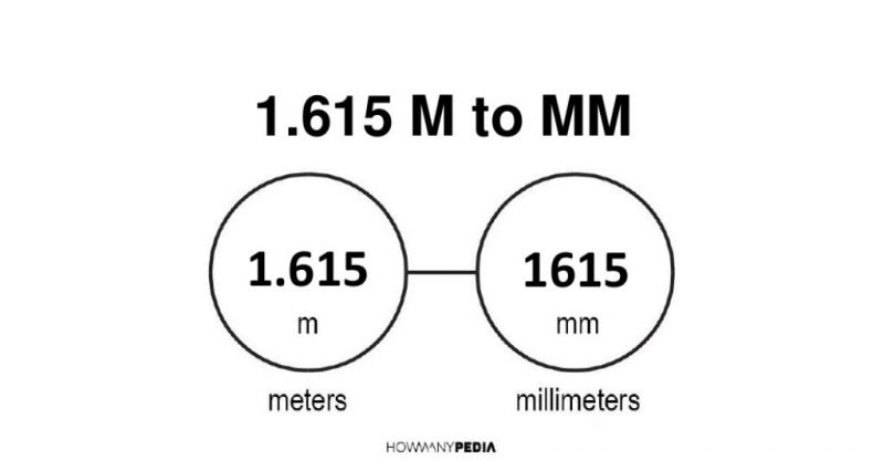1.615 m to mm