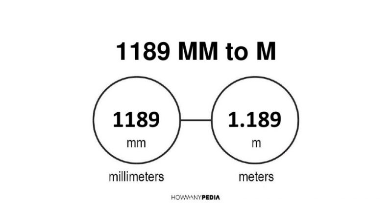 1189 mm to m