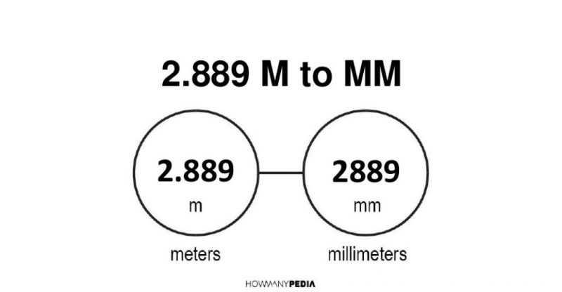 2.889 m to mm