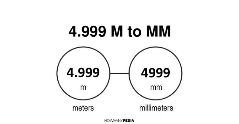 4.999 m to mm