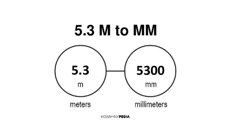 5.3 m to mm