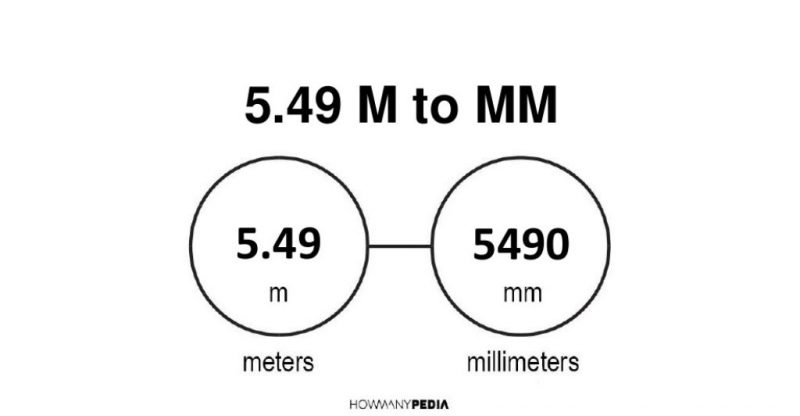 5.49 m to mm