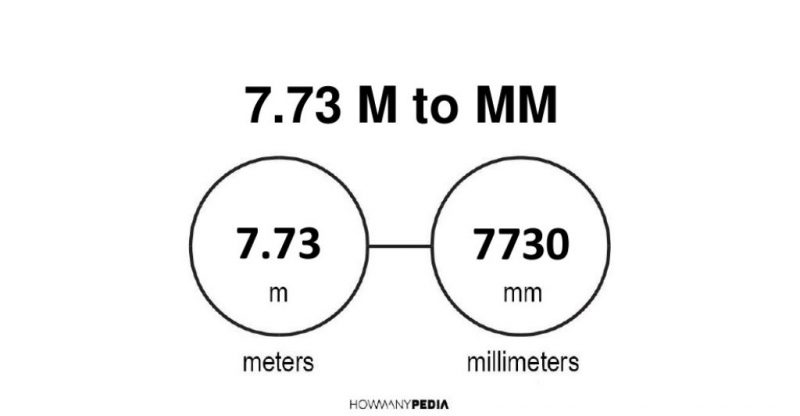 7.73 m to mm