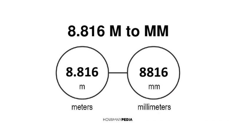 8.816 m to mm