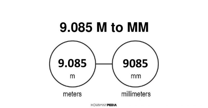 9.085 m to mm