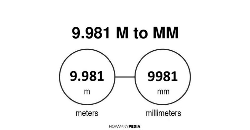 9.981 m to mm