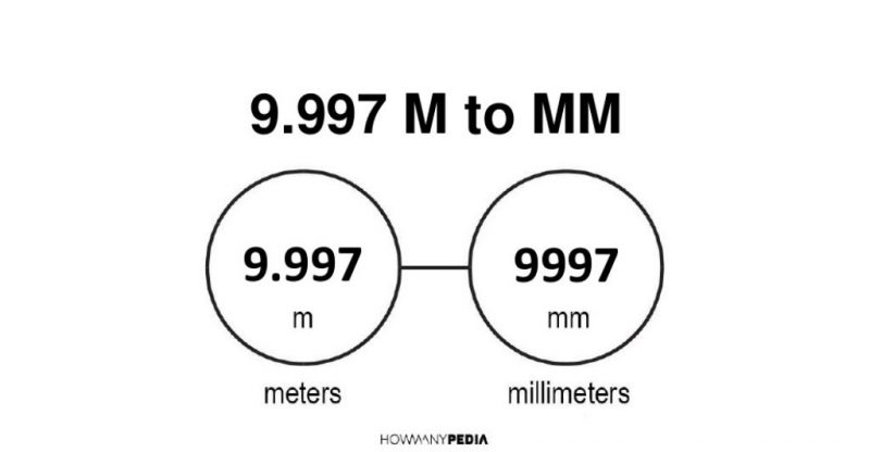 9.997 m to mm